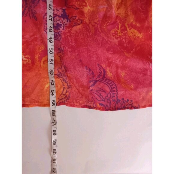 Catherines Women Maxi Dress Orange Red Paisley Sleeveless Stretch Lined Plus 2X - Picture 7 of 9